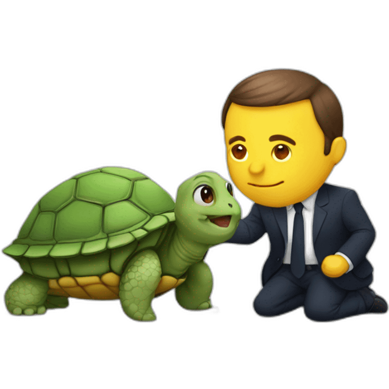 Macron qui mange une tortue emoji