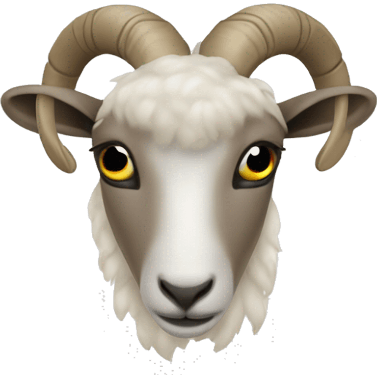 A ram with its white eyes rolling. emoji