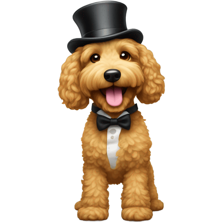 Golden doodle tap dance top hat emoji