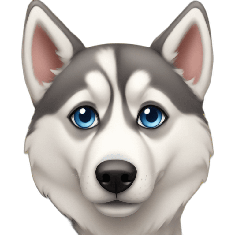 perro husky de ojos azues emoji