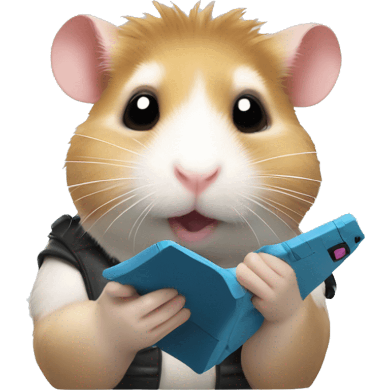 Hamster playing videogames emoji