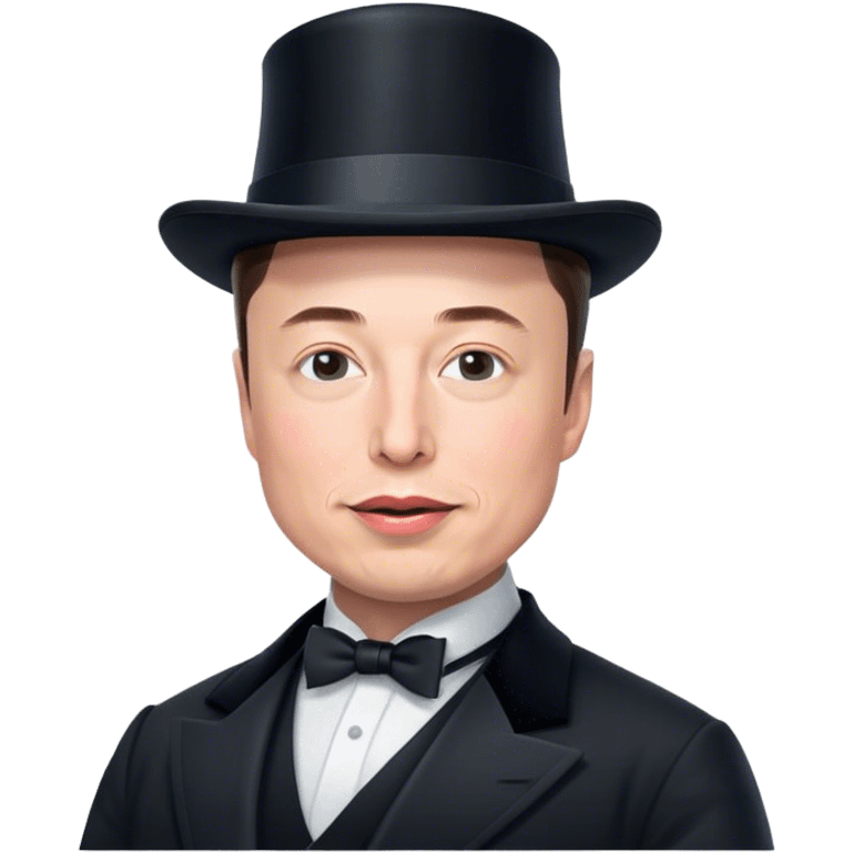 elon musk wearing a tophat emoji