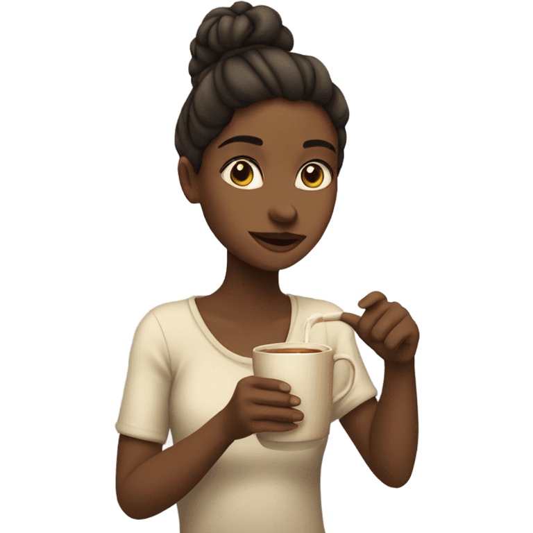 Girl drinking tea emoji