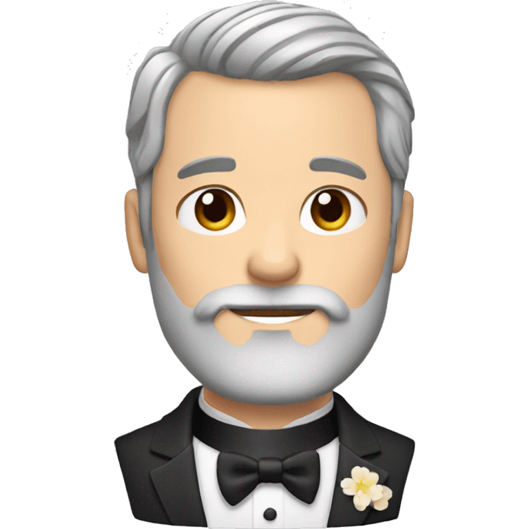 Groom with Short grey Hair and very Long grey beard  emoji