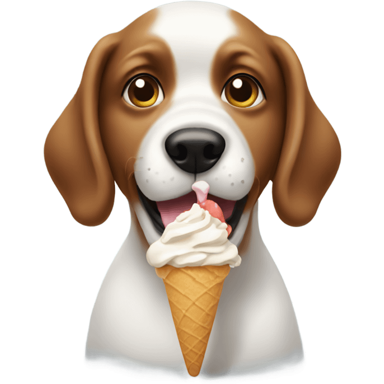 dog eating icecream  emoji