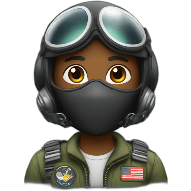 black fighter pilot with mask emoji