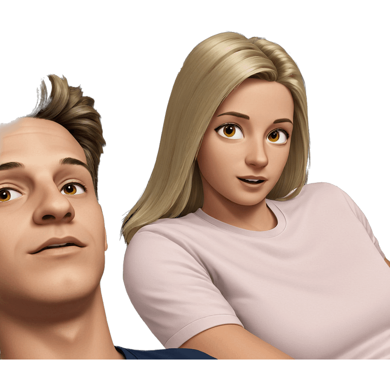 blonde girl and boy portrait emoji