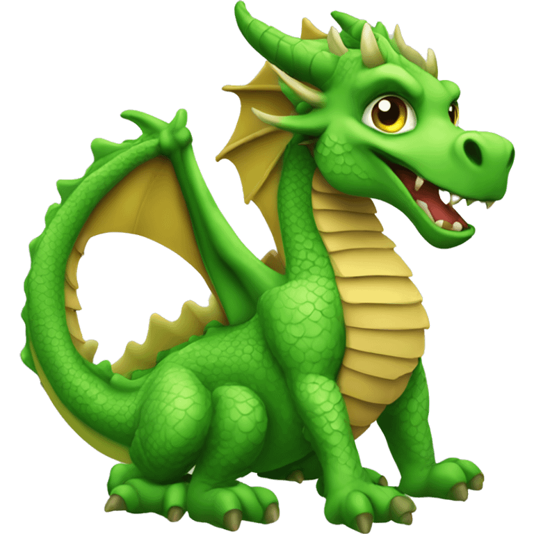 Western style green dragon in clip art  emoji