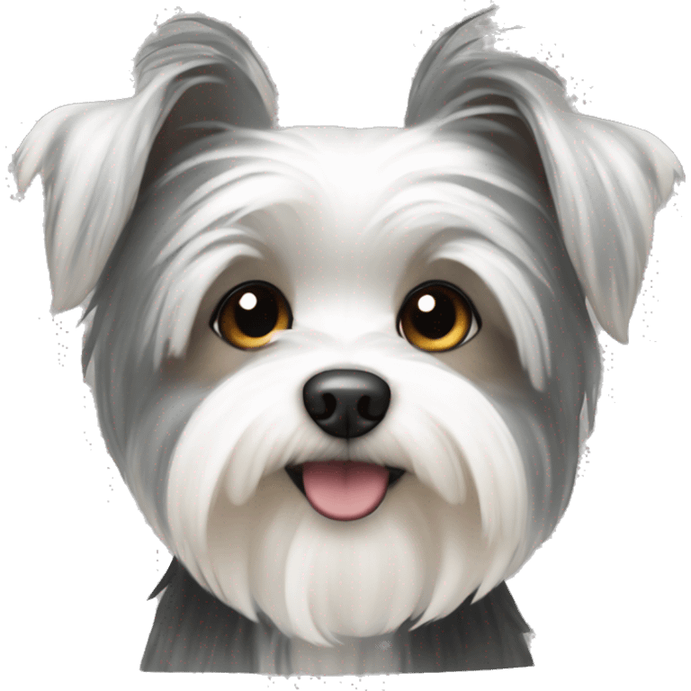 gray and white morkie emoji