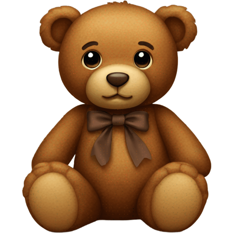 Brown teddy bear with brown bow emoji