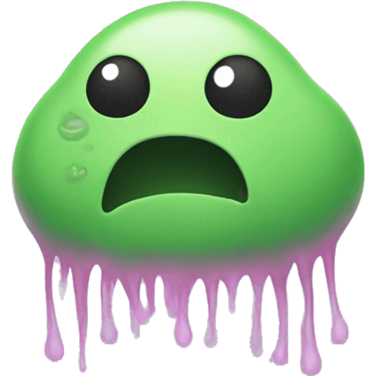 sad blob with hair and germ emoji