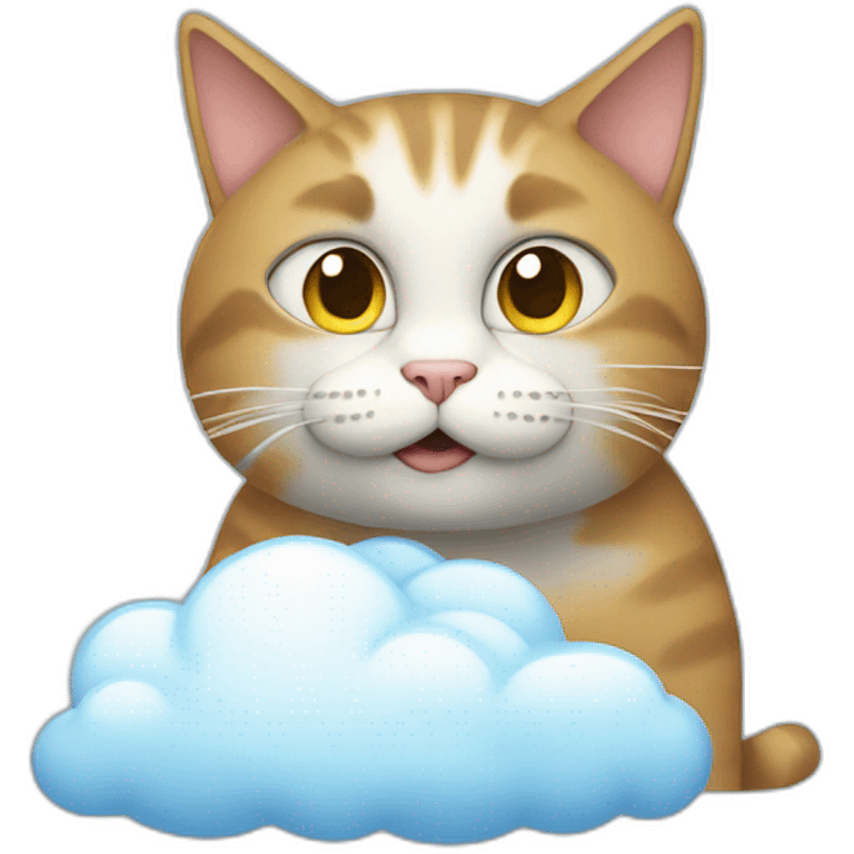 cat thinking something with cloud emoji