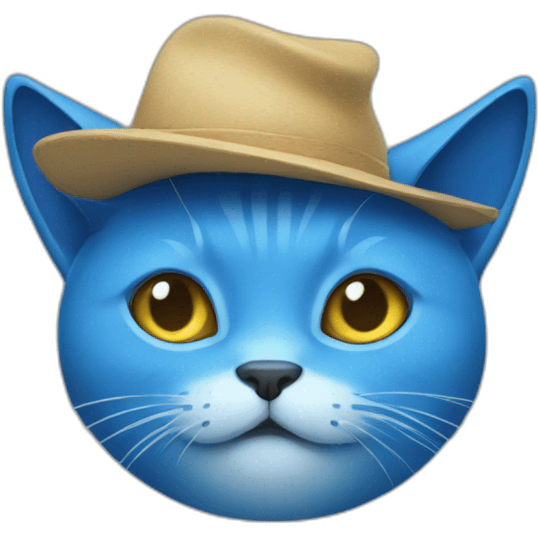 Blue cat hat emoji