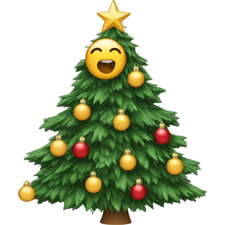 singing on a christmas tree emoji