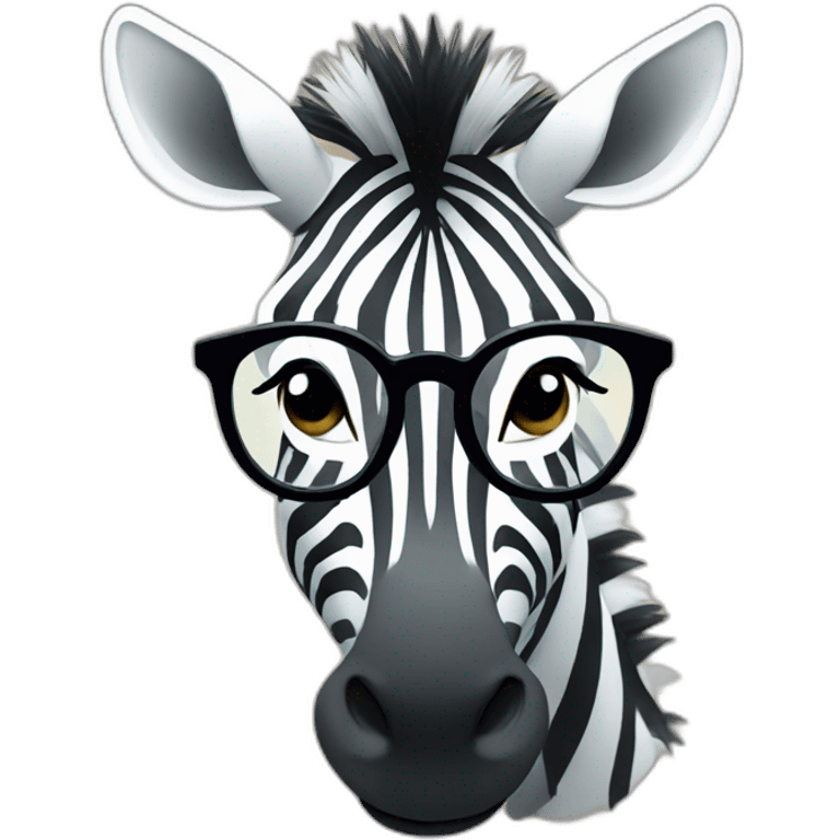 zebra \with glasses emoji