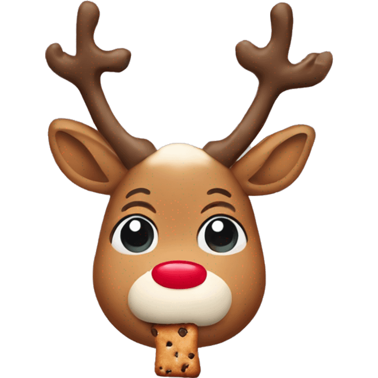 Reindeer eating cookie  emoji