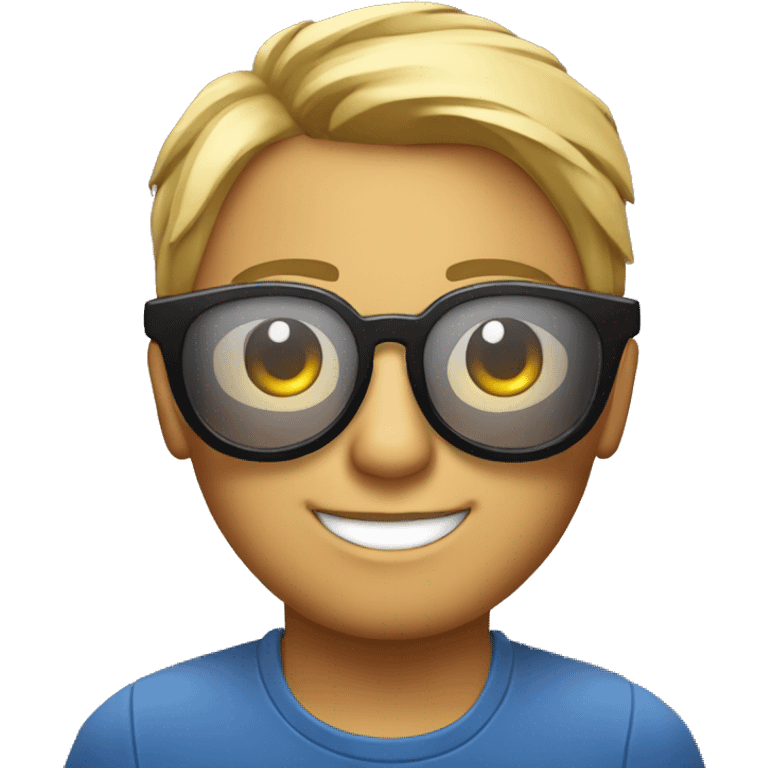 dj con gafas y con compacteras musicales emoji