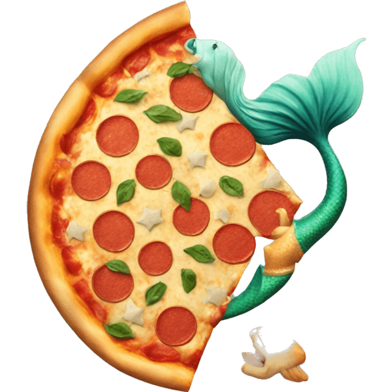 pizza with a mermaid emoji