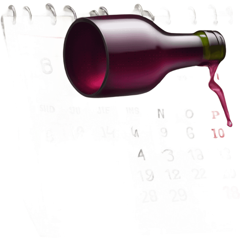 Bottle of wine on a calendar emoji