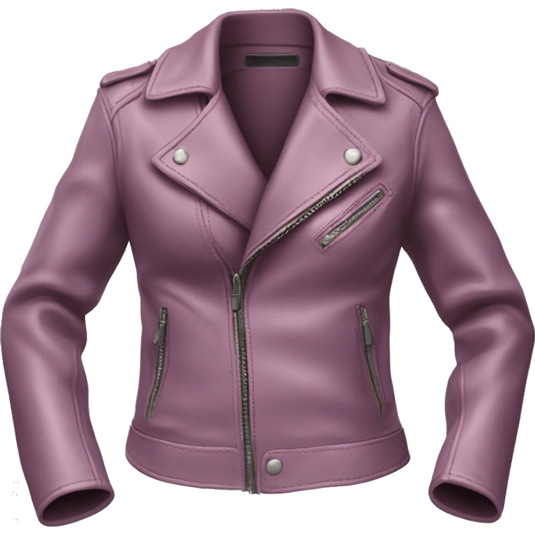 Realistic isolated open mauve fashion leather jacket.  emoji