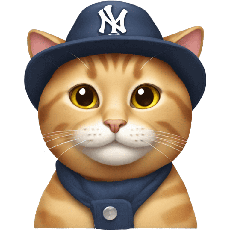 Cat with Yankee hat emoji