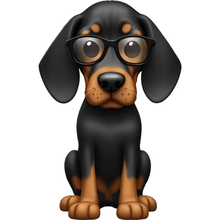 Black And Tan Coonhound Dog Breed Full Body with sunglasses emoji