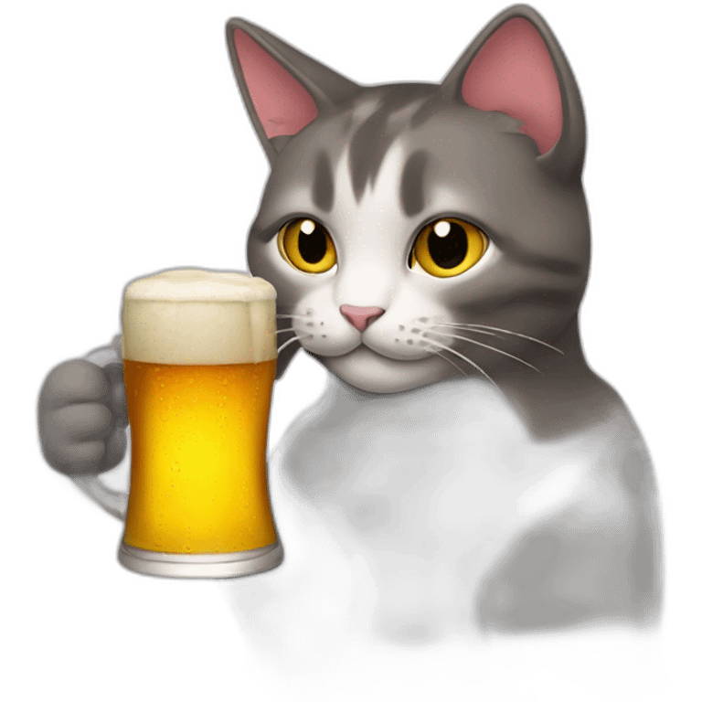 cat drinking beer emoji