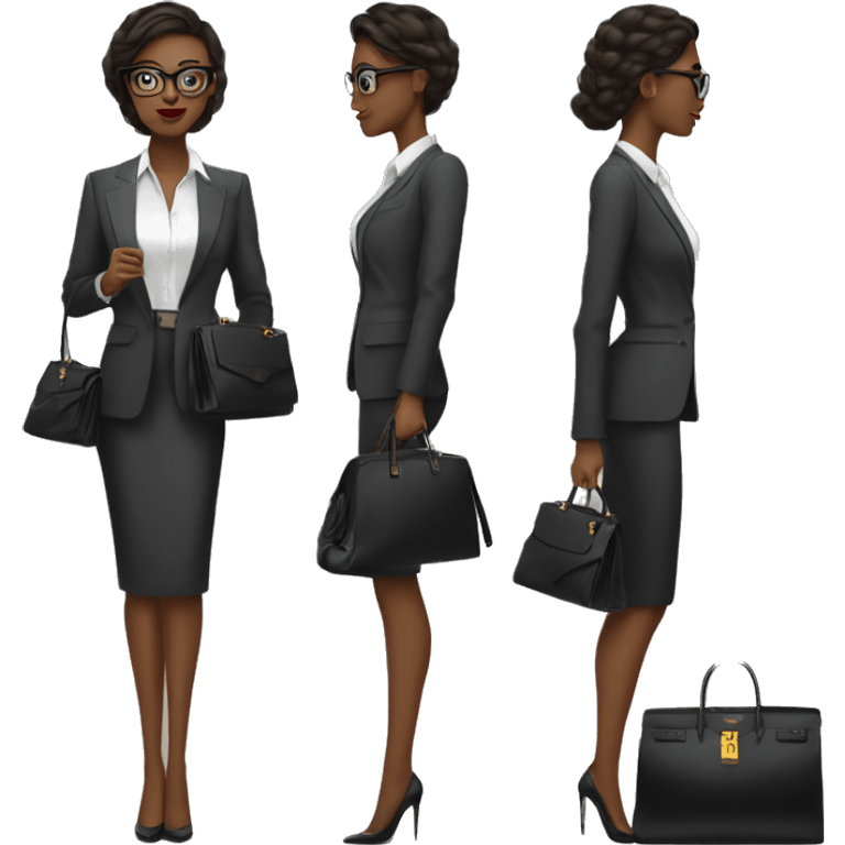 Business girl with YSL bag  emoji