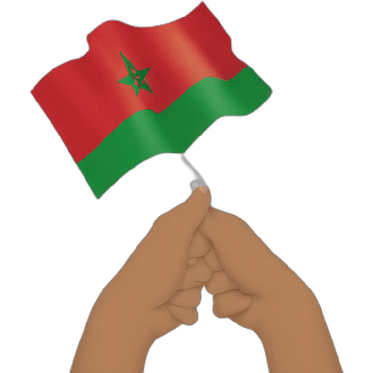 moroccan flag in saoudis hands emoji