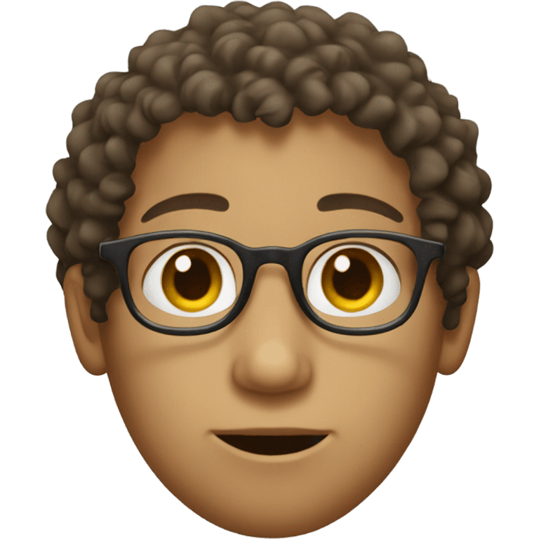 Boy with curly hair and glasess emoji