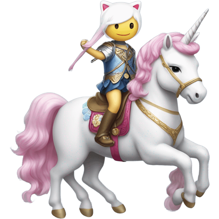 Hello kitty riding a unicorn  emoji