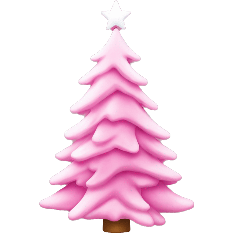 Pink Christmas tree with white star emoji