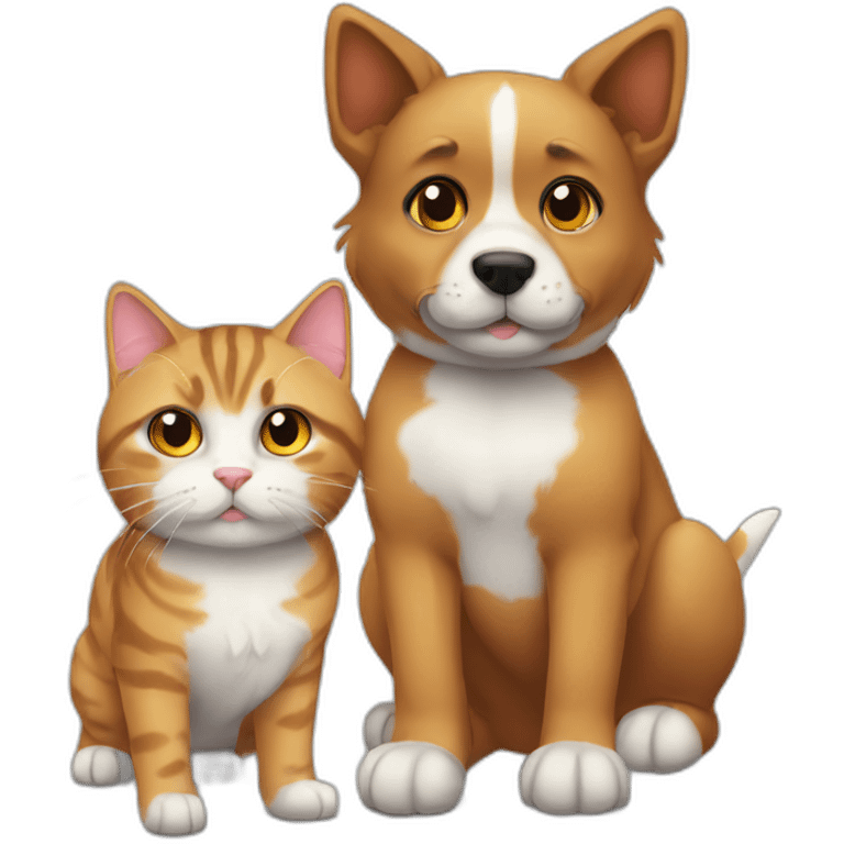 Dog and cat best frienfs emoji