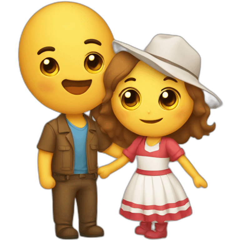 Abrazo ente amigo y amiga emoji