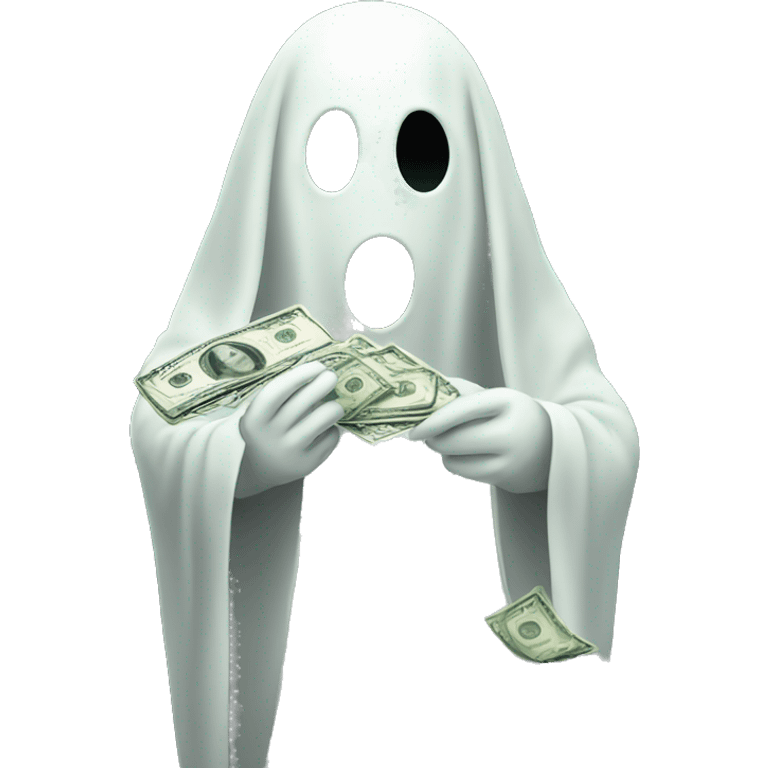 A ghost with money emoji