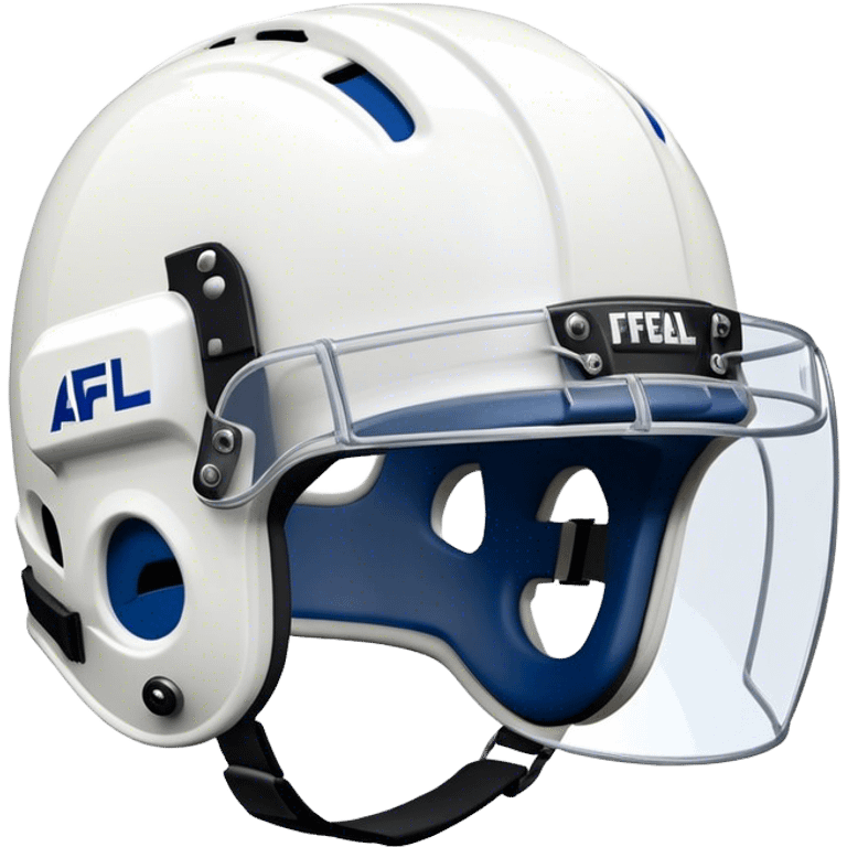 Cinematic Realistic image of AFL headgear featuring detailed cushioning and protective design elements, rendered with dynamic reflections on synthetic materials and set against a blurred action-packed background emoji