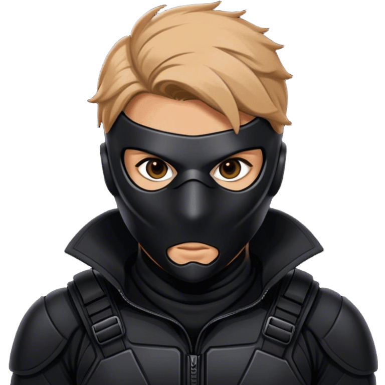 A masked assassin in a black tactical suit emoji