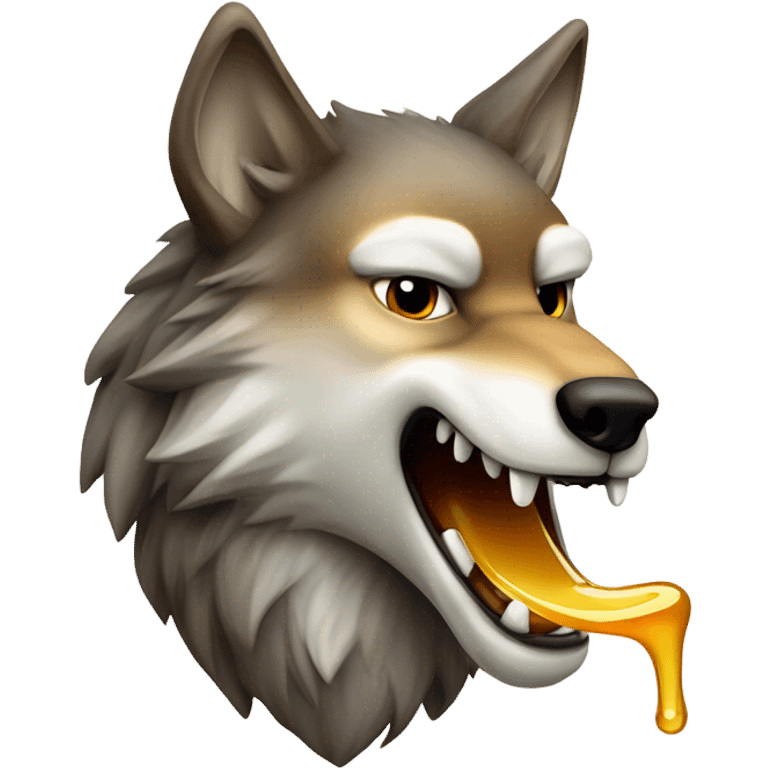 Wolf licking honey emoji