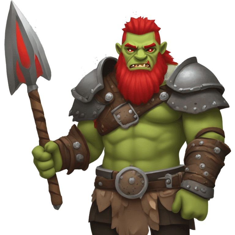 armored orc berserker with red beard & mohican emoji