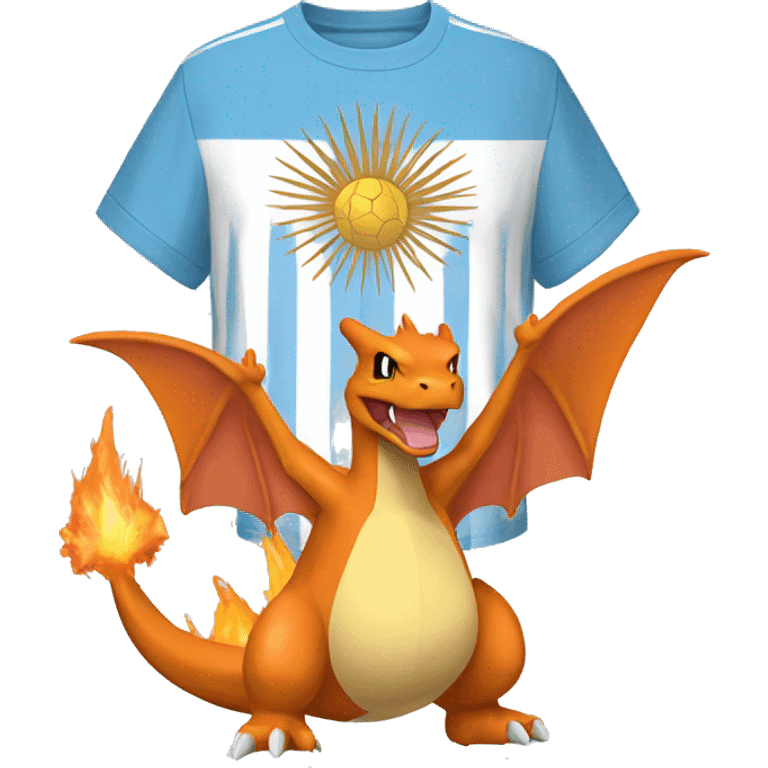 charizard whearing an argentina jersey emoji