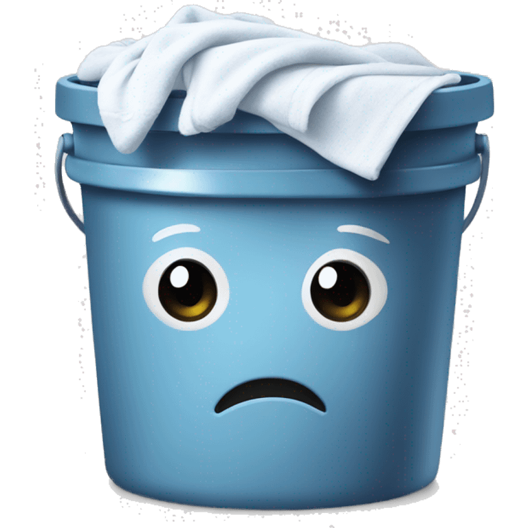 laundry bucket mascot with muscles  and looks cool emoji