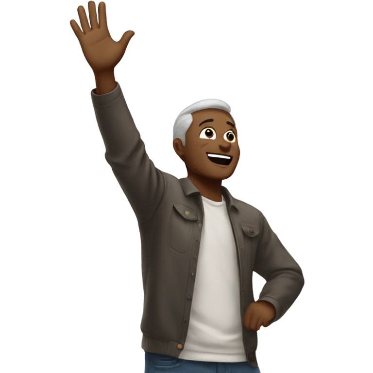 man raising both hands to the sky emoji