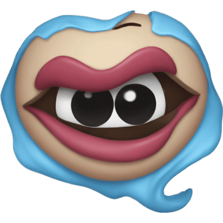 Un emoji enamorado mordiendo sus labios emoji