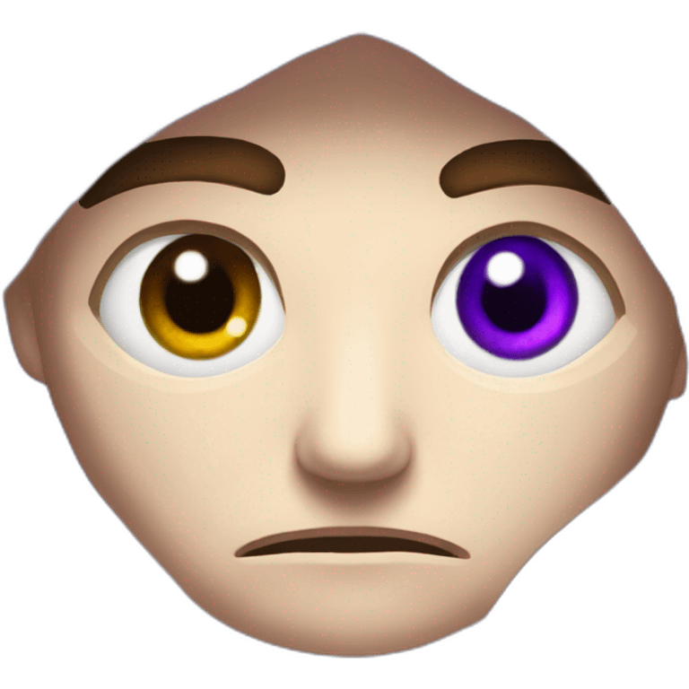 a very powerful male eye with a deep violet iris showing serious emotion like Link from the legend of zelda and a pure white sclera emoji