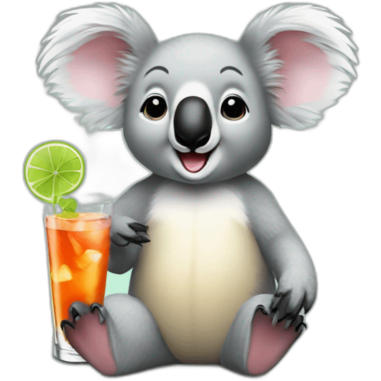 koala with cocktail emoji