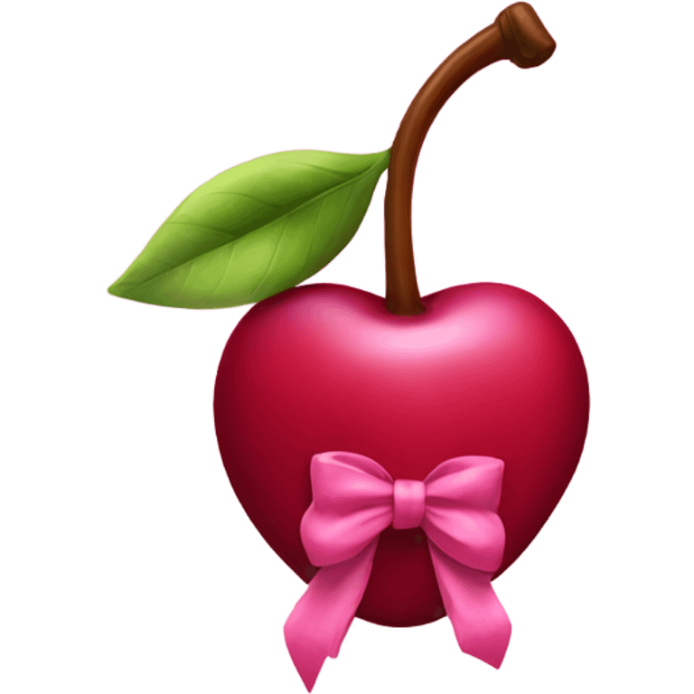 cherry with pink bow emoji