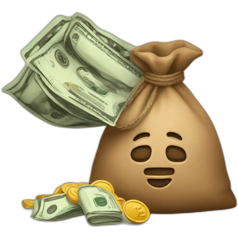 exchange between money bag and followers emoji