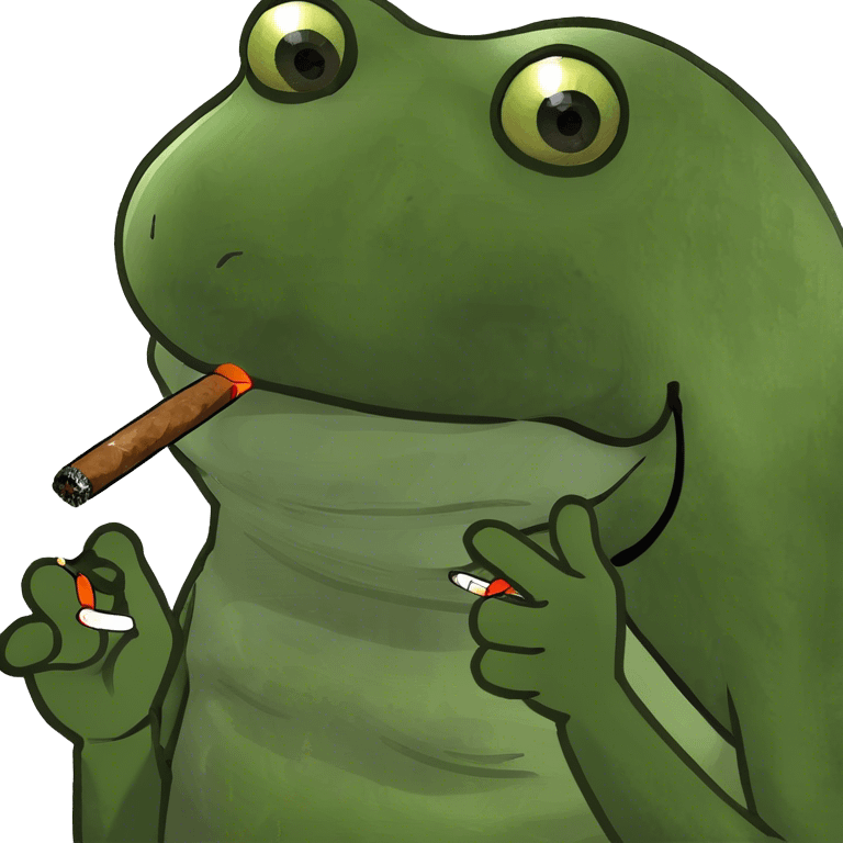 Frog smoking a Cuban cigar emoji