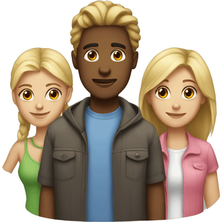 Two girls and a guy emoji