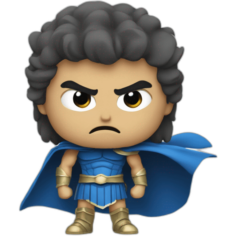 Spartan with a blue cape angry emoji